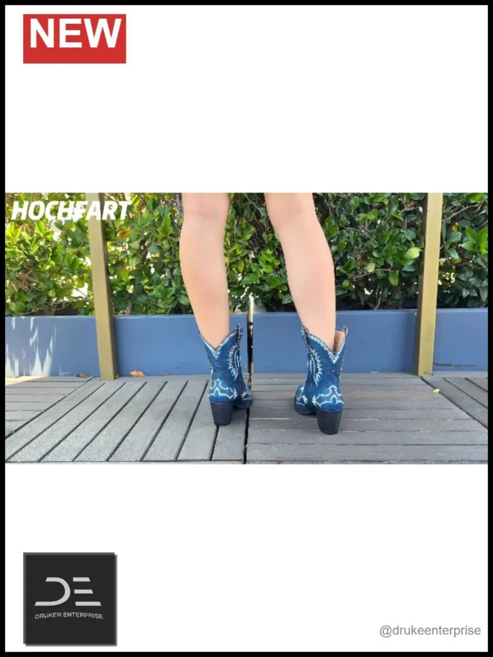 Embroidered Western Ankle Cowboy Boots Chunky Heel PU Leather